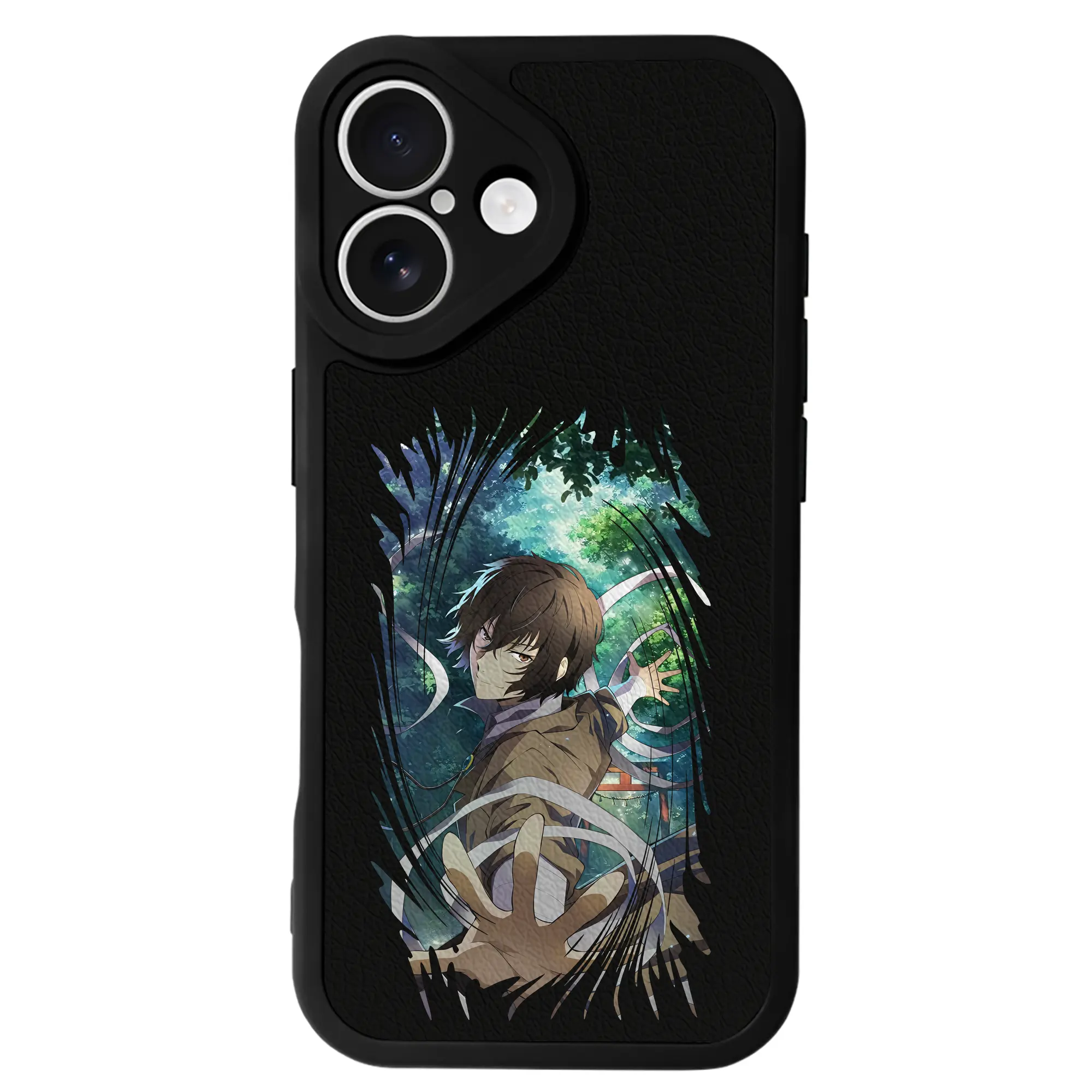 文豪ストレイドッグス グッズ,太宰治 - IPhone 16シリーズ対応 ・ シリコンスマホケース ・ レザー調 ・ 高精度フィット ・ 耐衝撃 ・ ワイヤレス充電対応 ・ 精密カット